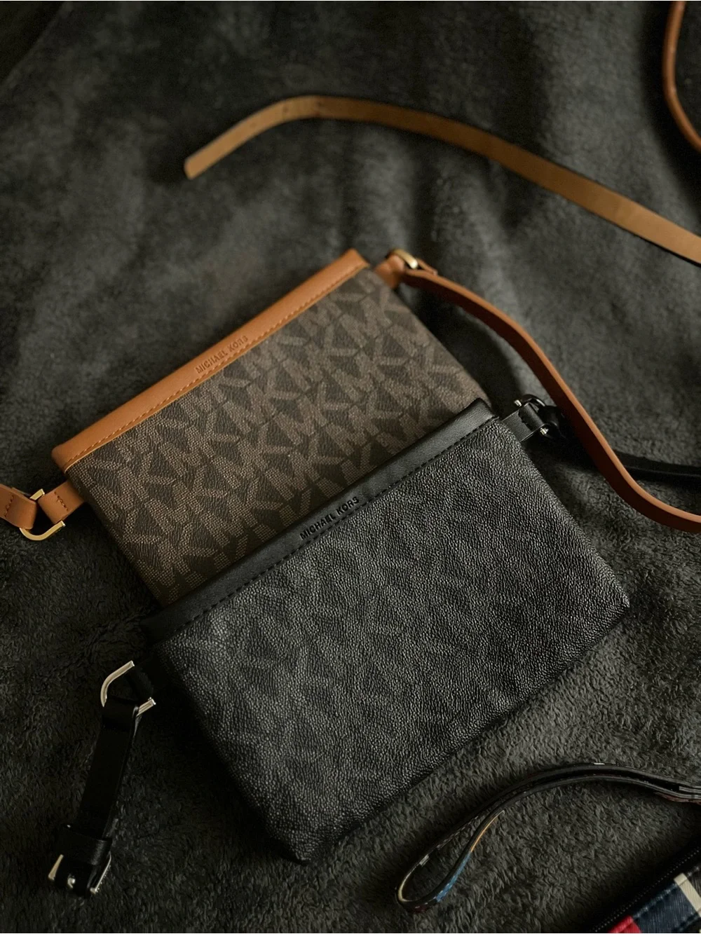 Michael Kors Dual-Pouch Messenger Bag - Black & Brown